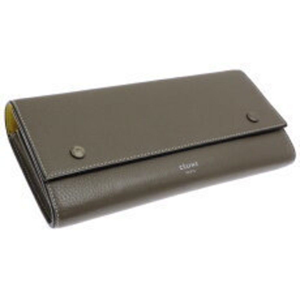 Celine Flap Multifunction Long Wallet Gray Leather - image 3
